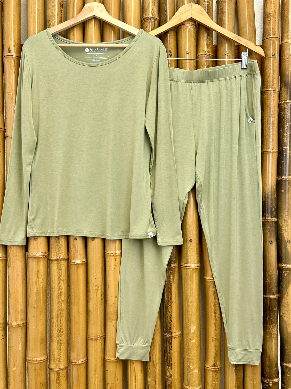 Women's Bamboo Lounge Set – Long-Sleeve Tee & Joggers