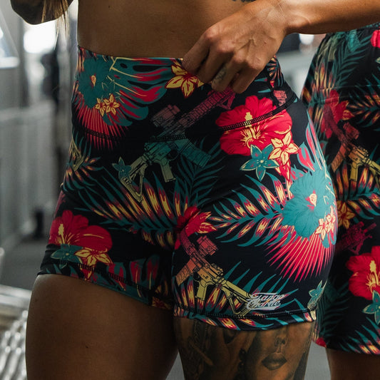 Women's High-Waisted Training Shorts – Tropical Assassin