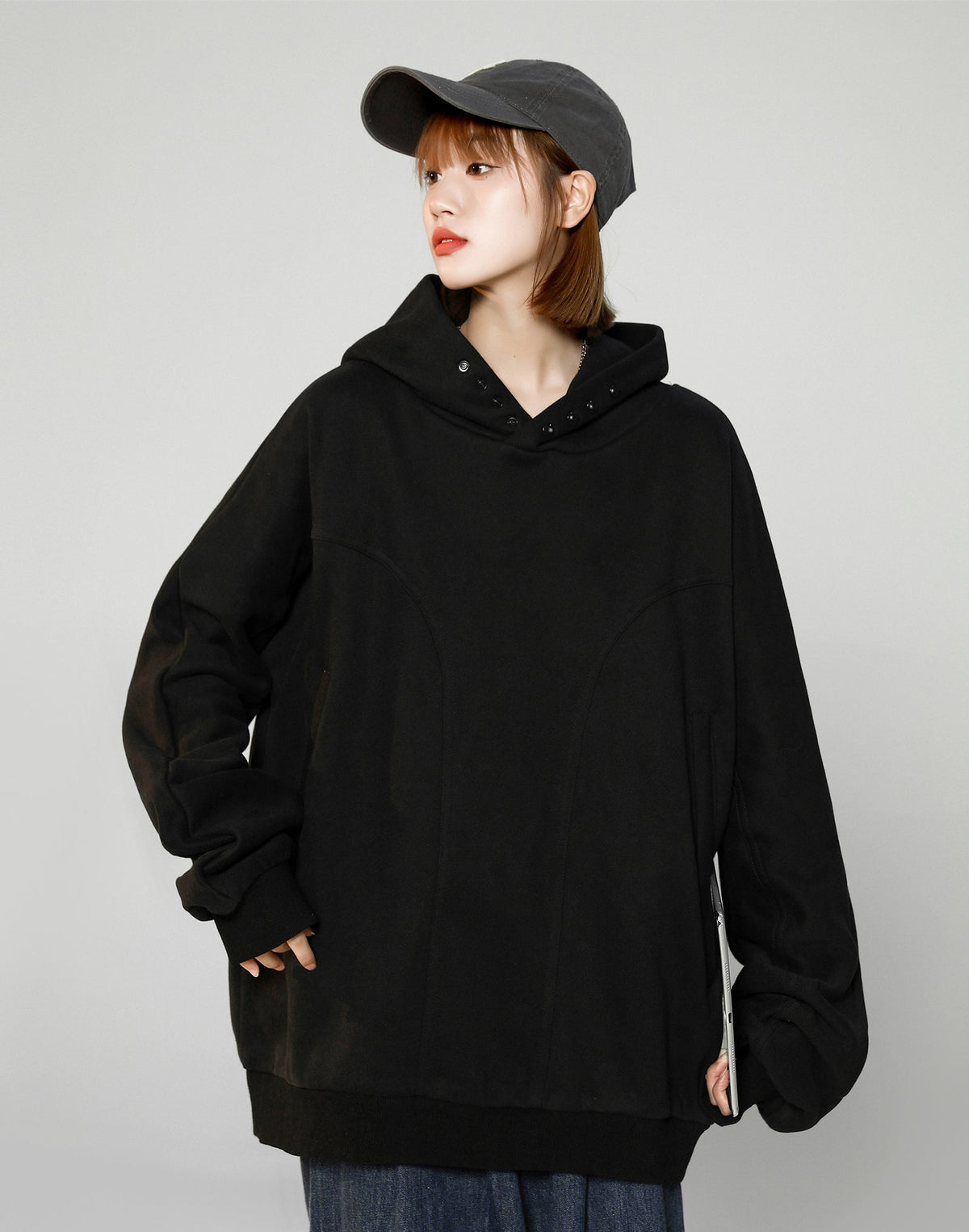 Women's Hidden-Hood Casual Hoodie