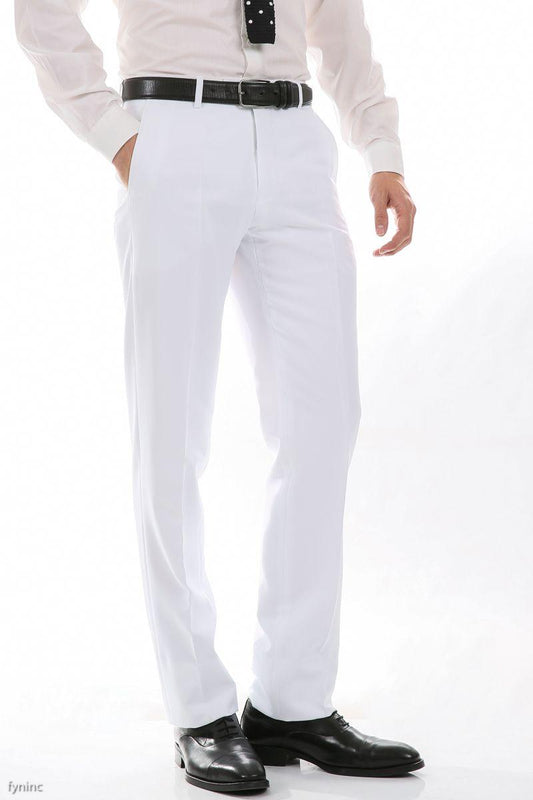 Men's Halo White Slim-Fit Dress Pants – Ferrecci
