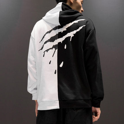 Women's Patchwork Letter-Print Hoodie