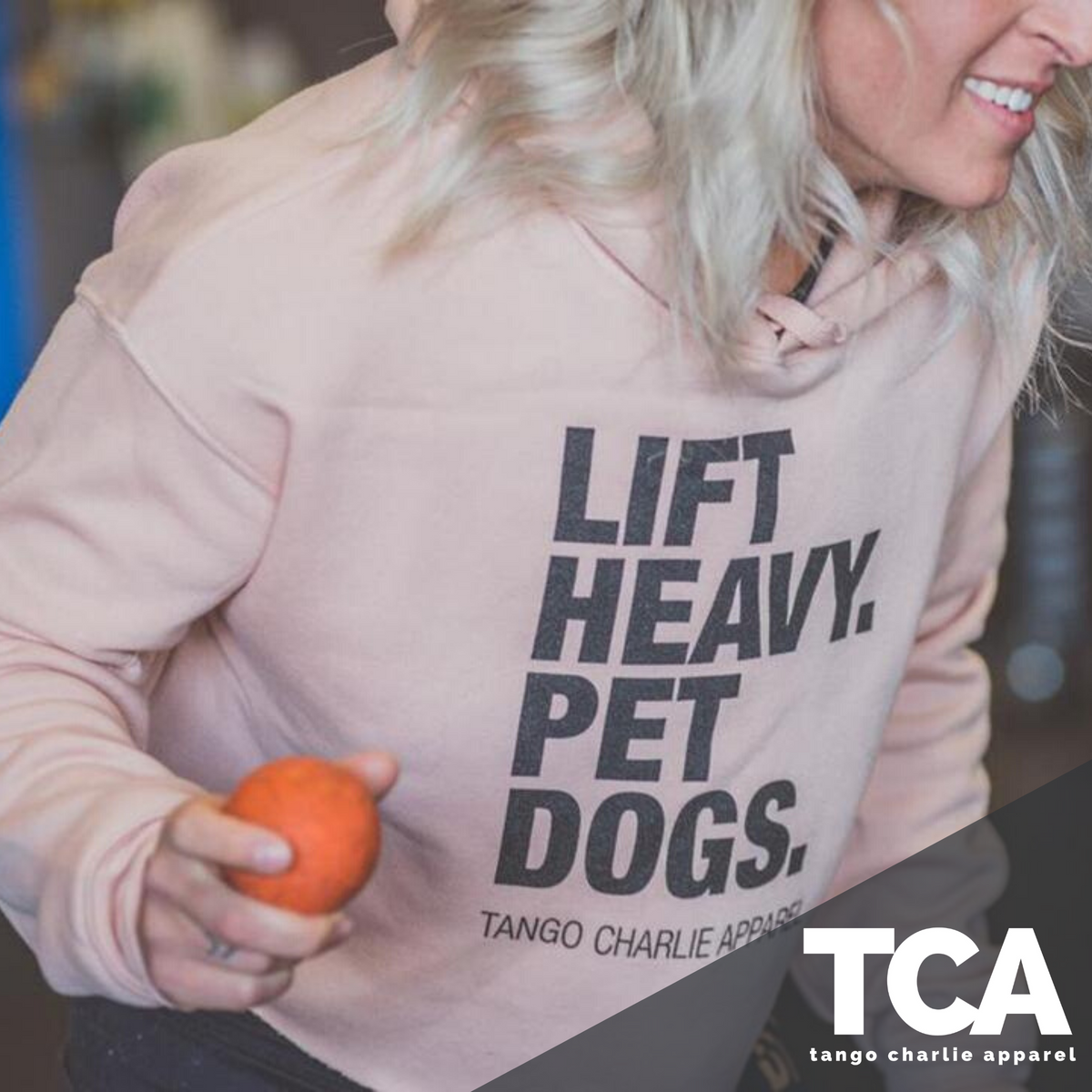 Women's Crop Hoodie – Lift Heavy. Pet Dogs.