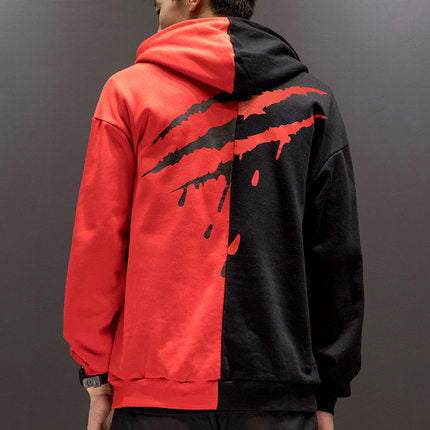 Women's Patchwork Letter-Print Hoodie
