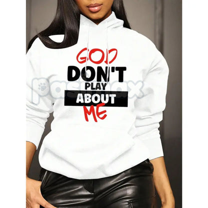 Women's Slogan Letter-Print Hoodie