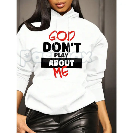 Women's Slogan Letter-Print Hoodie