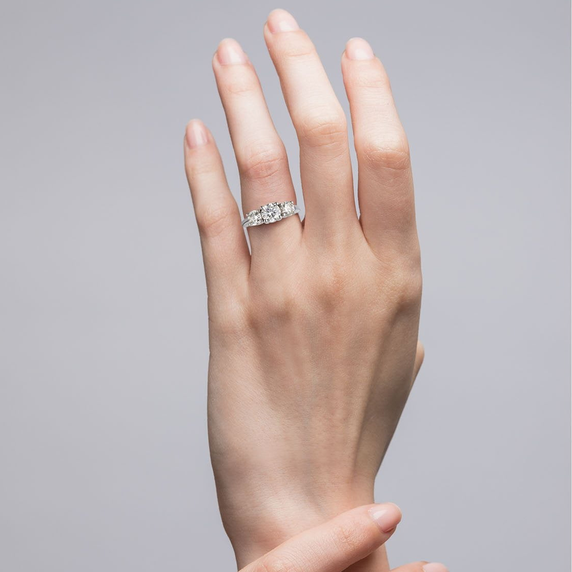 3.00 CTW Lab-Grown Diamond Three-Stone Engagement Ring