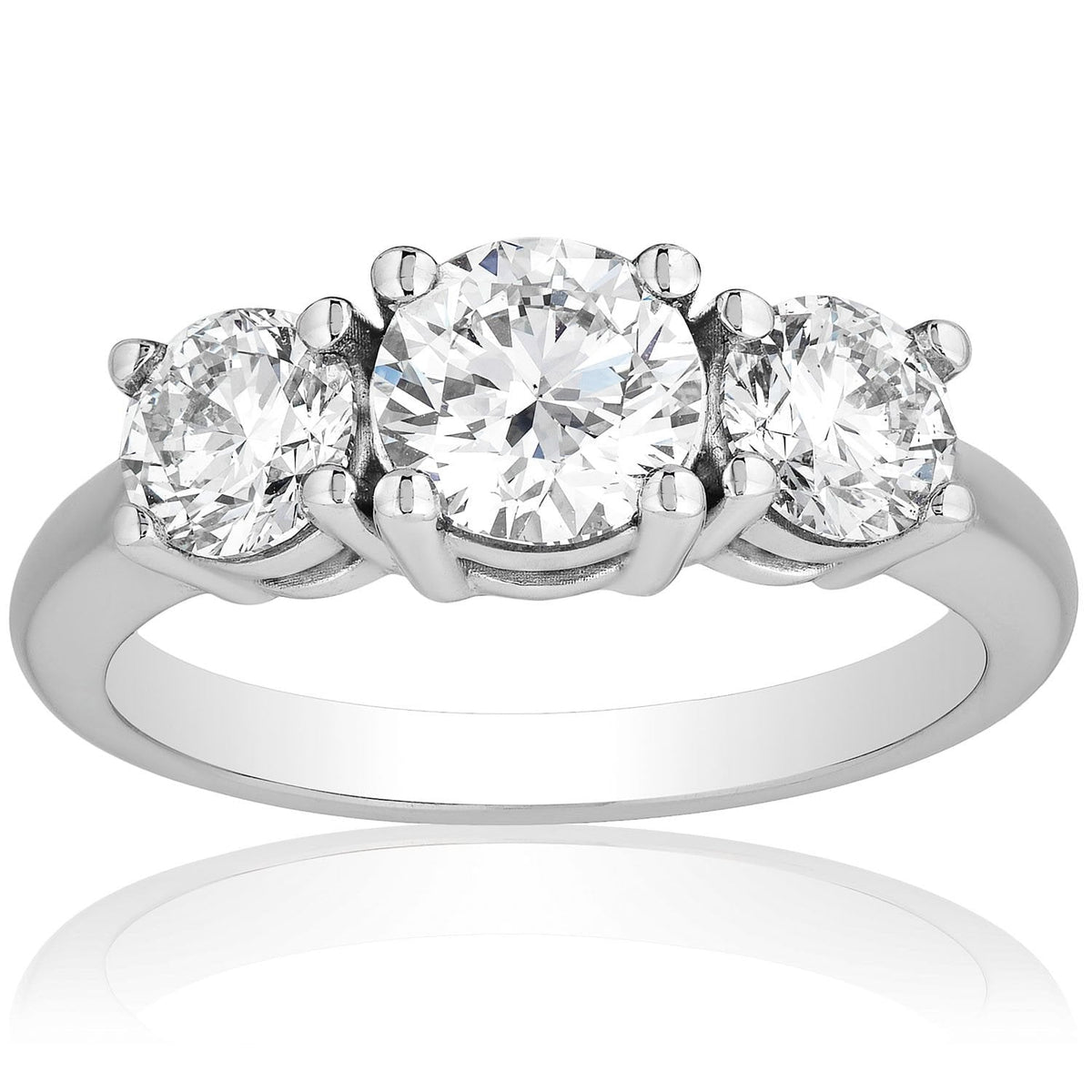 3.00 CTW Lab-Grown Diamond Three-Stone Engagement Ring