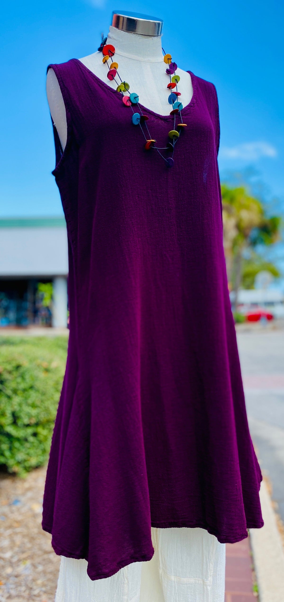 Women's Cotton Gauze V-Neck Dress – Peyton