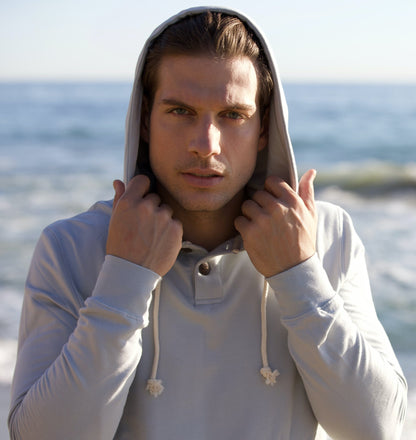 Men's Henley Bamboo Fleece Hoodie