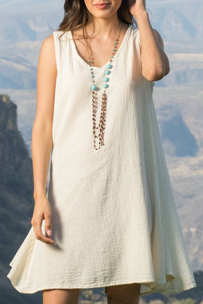 Women's Cotton Gauze V-Neck Dress – Peyton