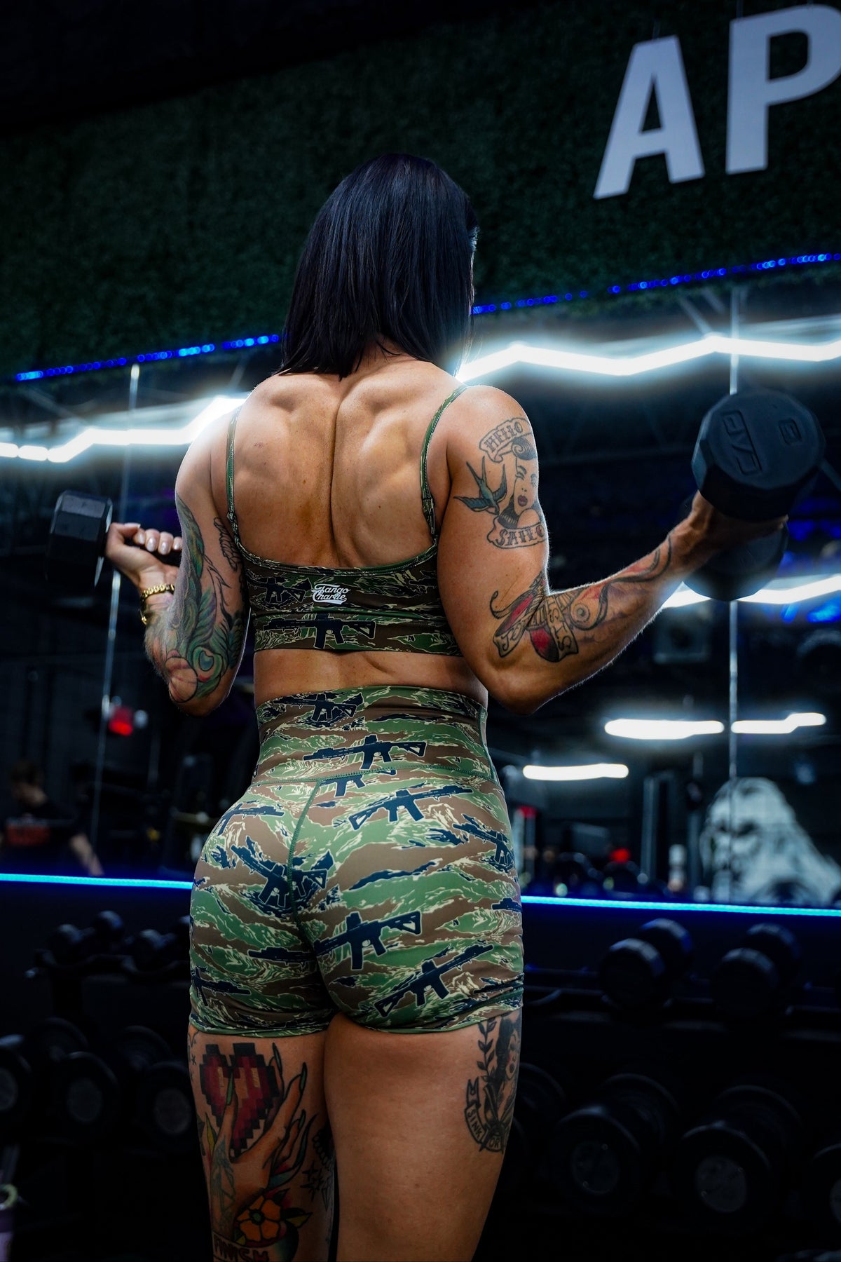 Women's High-Waisted Training Shorts – Tiger Camo