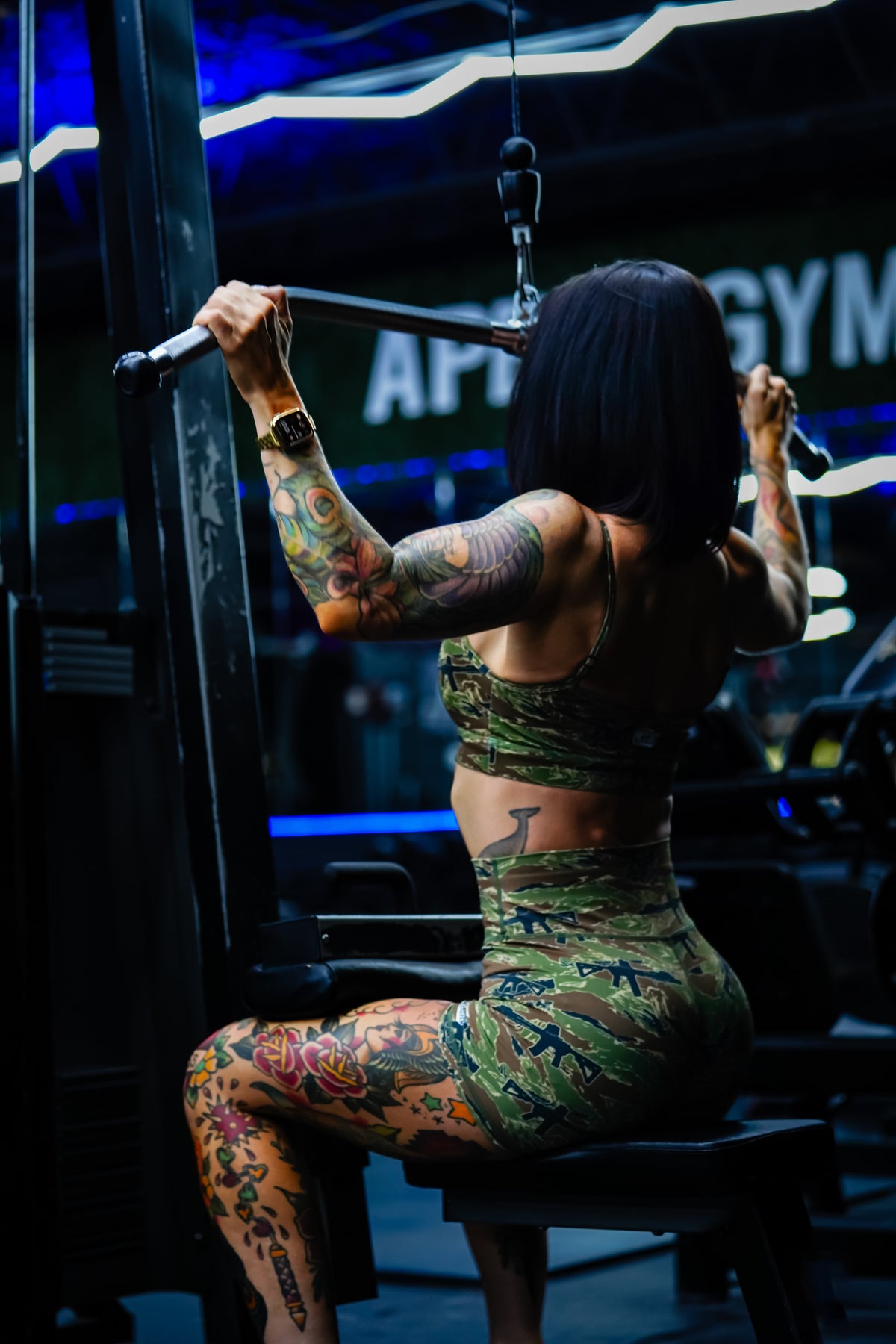 Women's High-Waisted Training Shorts – Tiger Camo