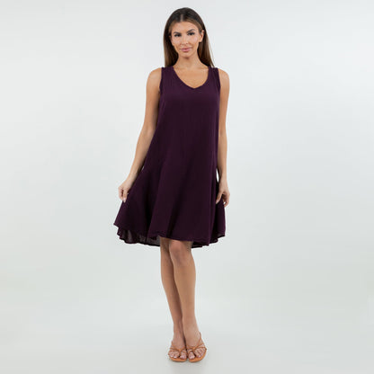Women's Cotton Gauze V-Neck Dress – Peyton