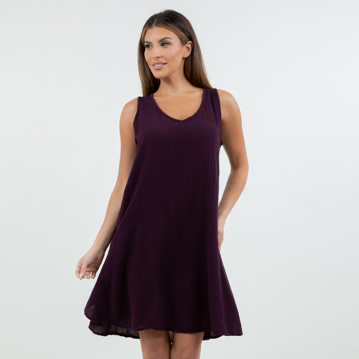 Women's Cotton Gauze V-Neck Dress – Peyton