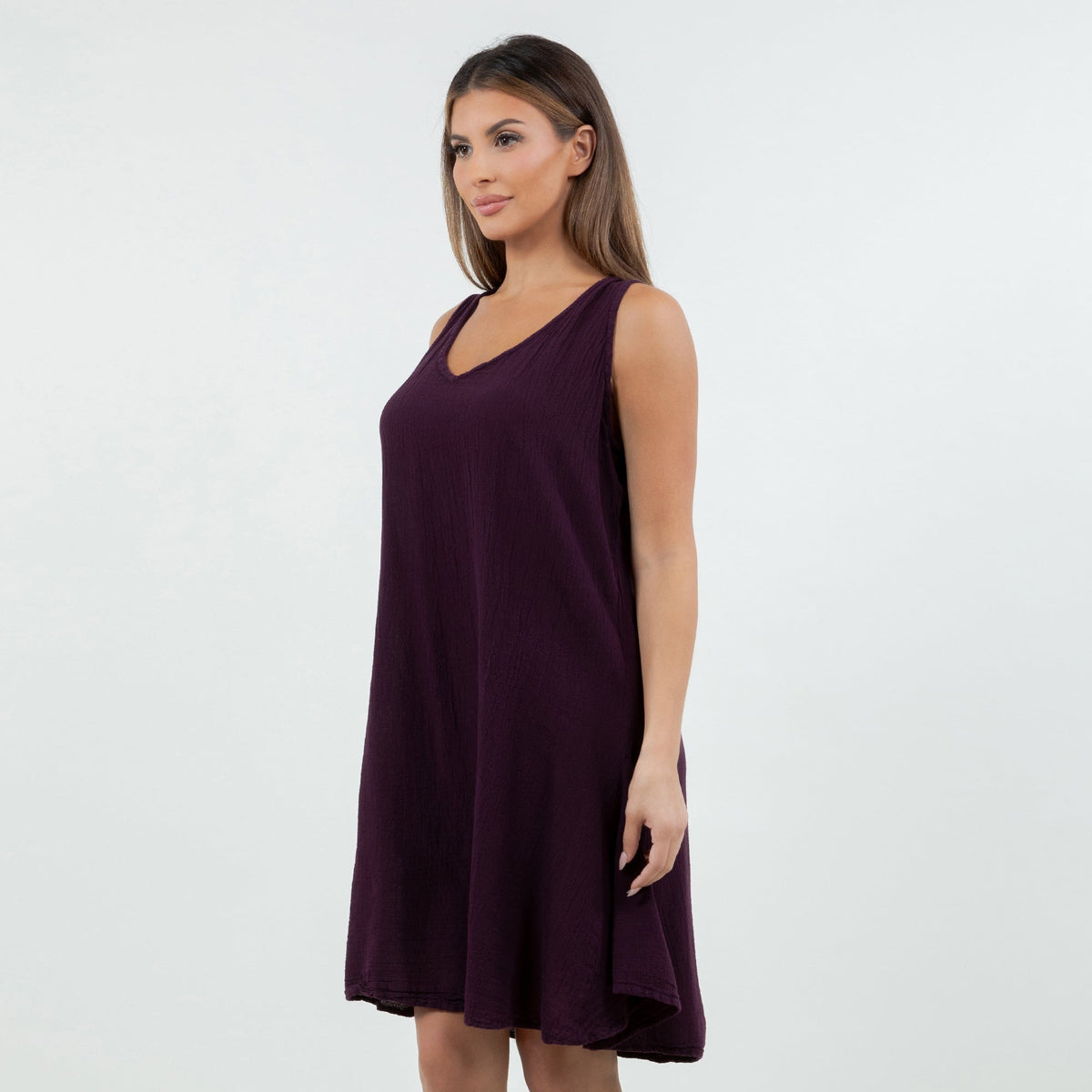 Women's Cotton Gauze V-Neck Dress – Peyton