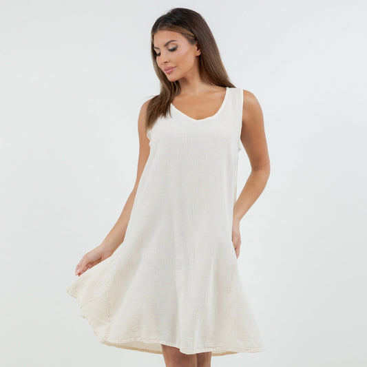 Women's Cotton Gauze V-Neck Dress – Peyton
