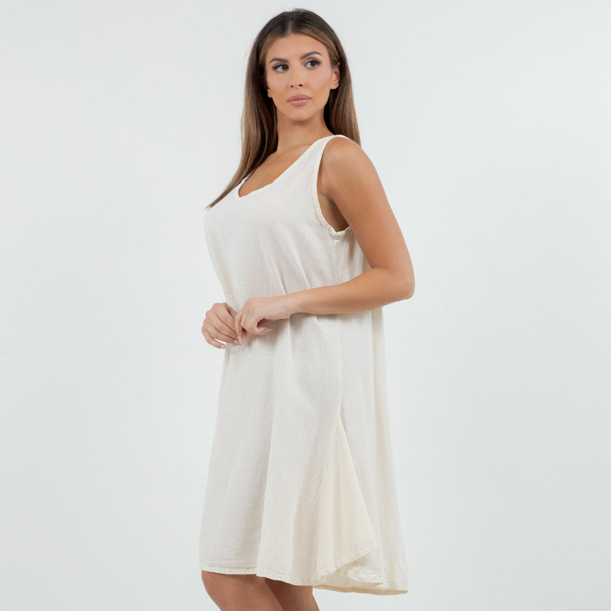 Women's Cotton Gauze V-Neck Dress – Peyton