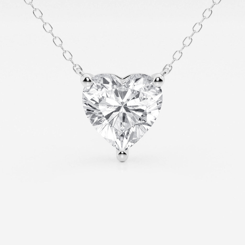 2.00 CTW Heart-Shaped Lab-Grown Diamond Floating Pendant Necklace