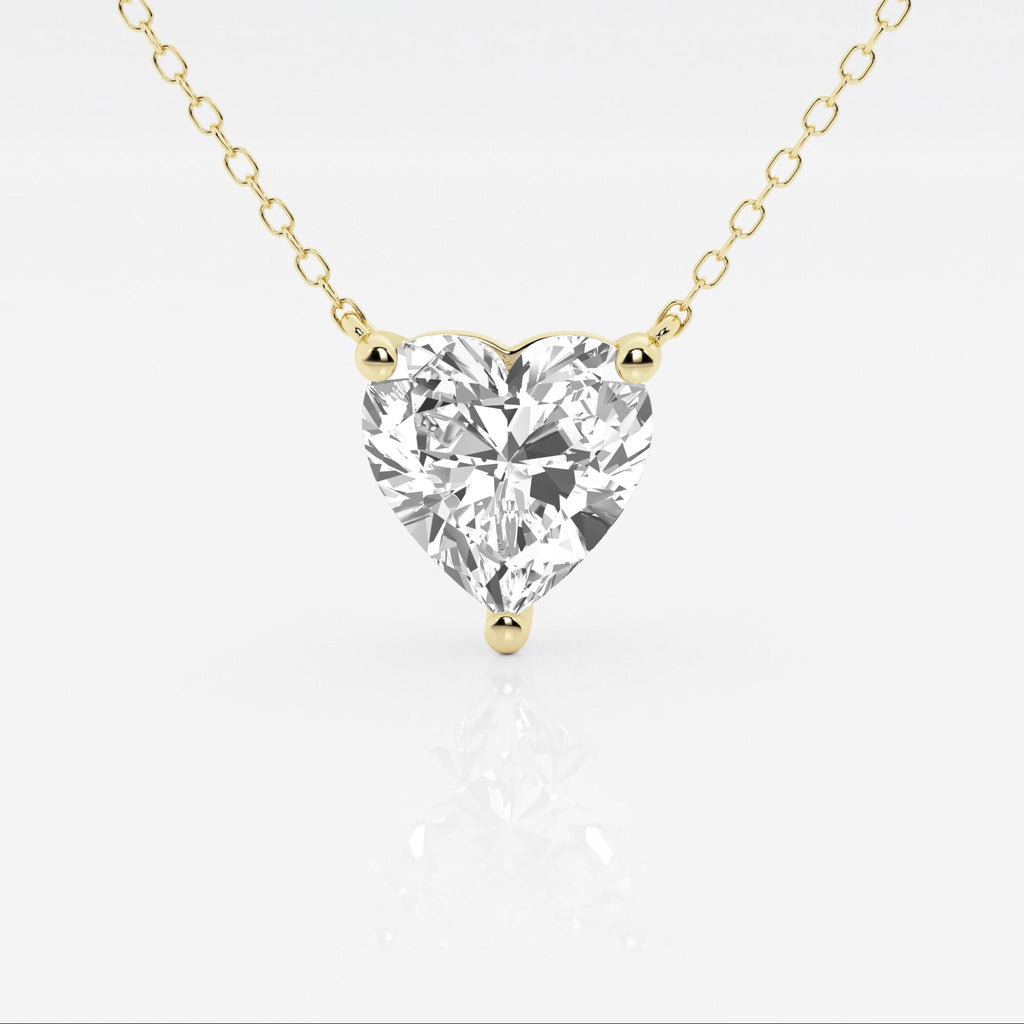 3.00 CTW Heart-Shaped Lab-Grown Diamond Floating Pendant Necklace