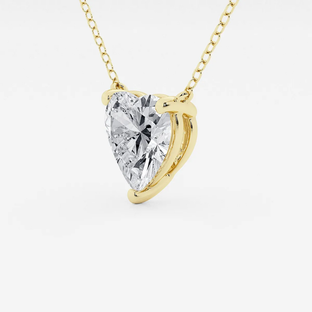 2.00 CTW Heart-Shaped Lab-Grown Diamond Floating Pendant Necklace