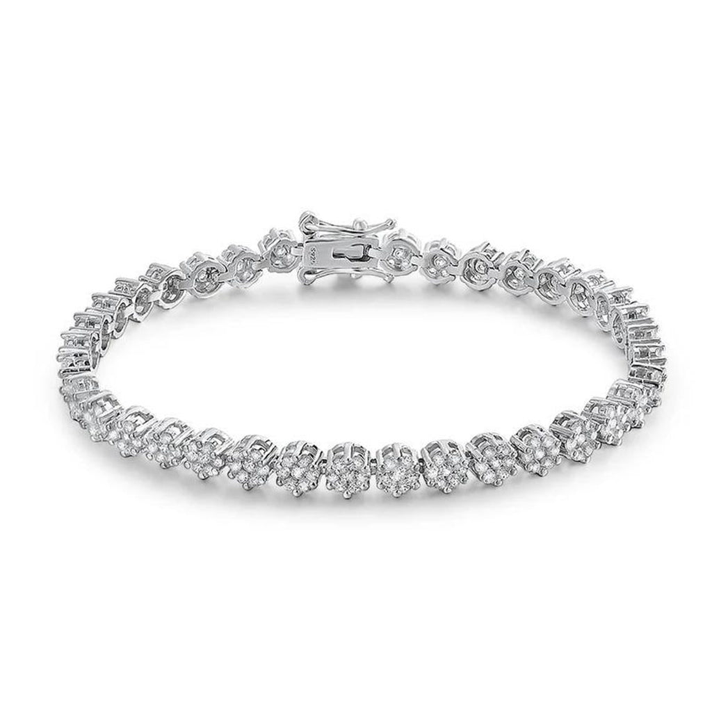 Created Moissanite Floral Tennis Bracelet