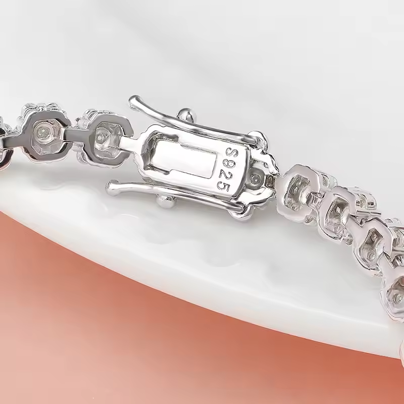 Created Moissanite Floral Tennis Bracelet