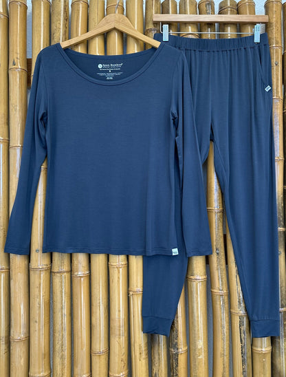 Women's Bamboo Lounge Set – Long-Sleeve Tee & Joggers