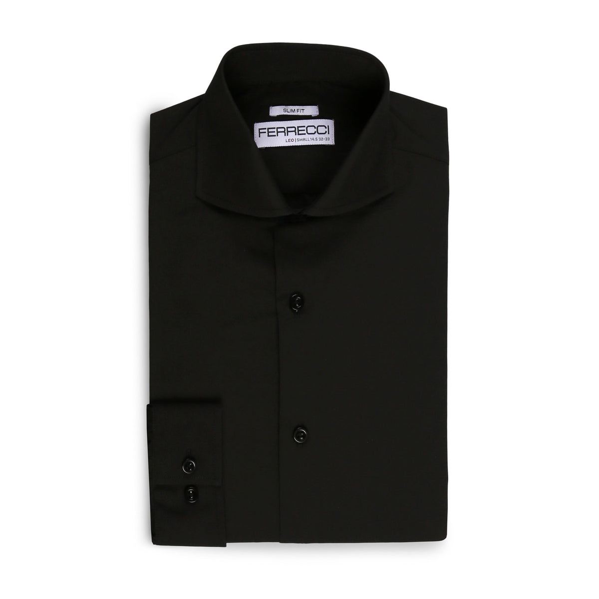 Men's Leo Black Slim-Fit Dress Shirt – Ferrecci
