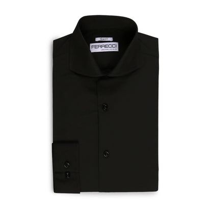 Men's Leo Black Slim-Fit Dress Shirt – Ferrecci