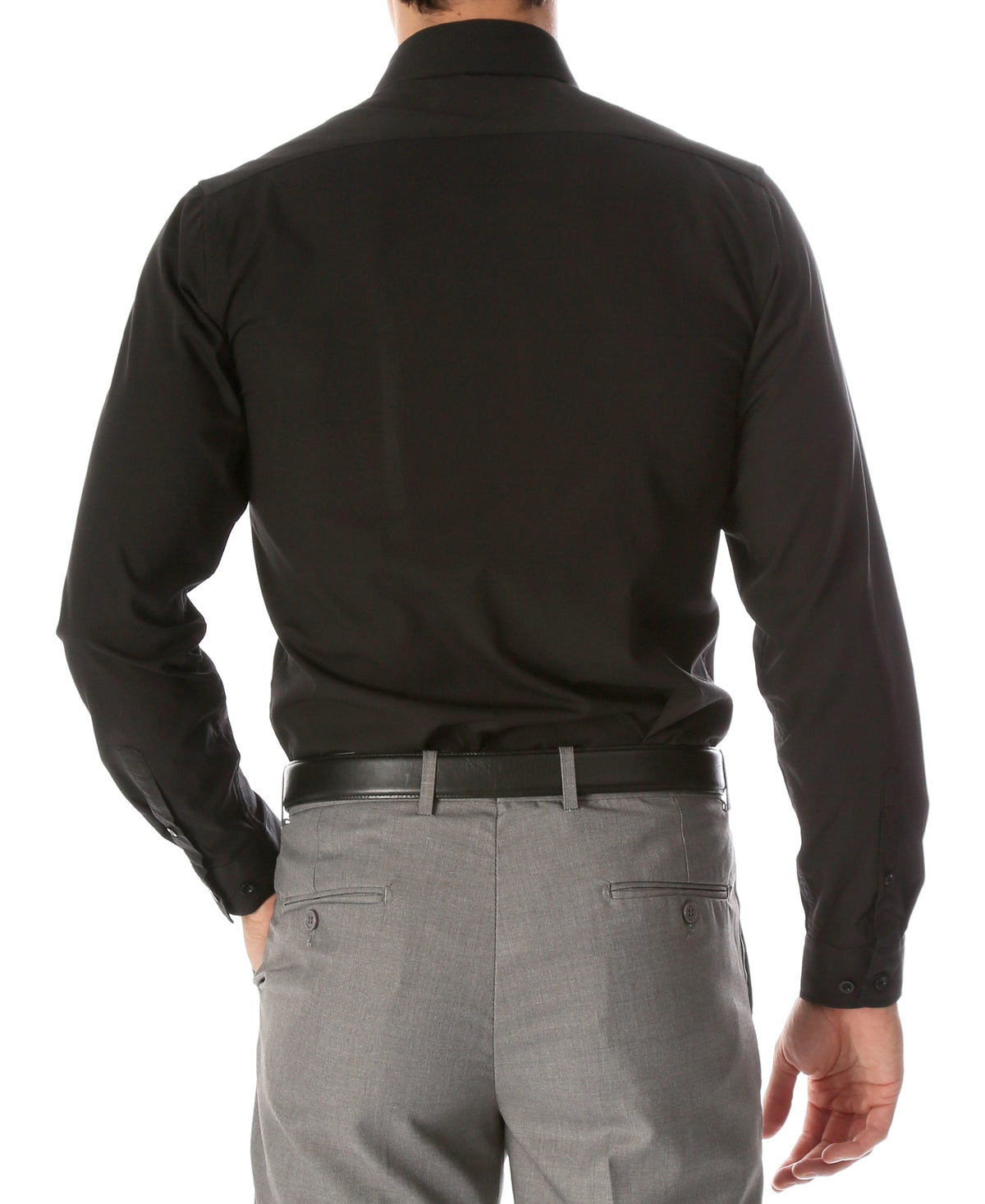 Men's Leo Black Slim-Fit Dress Shirt – Ferrecci