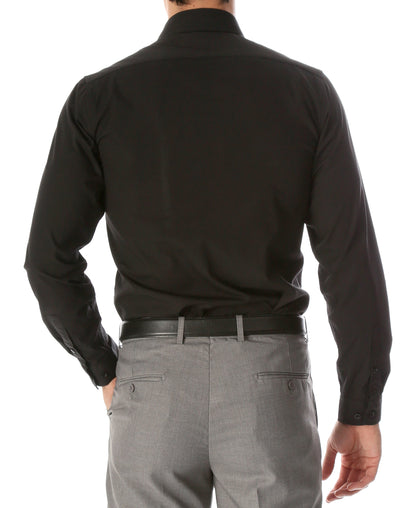 Men's Leo Black Slim-Fit Dress Shirt – Ferrecci