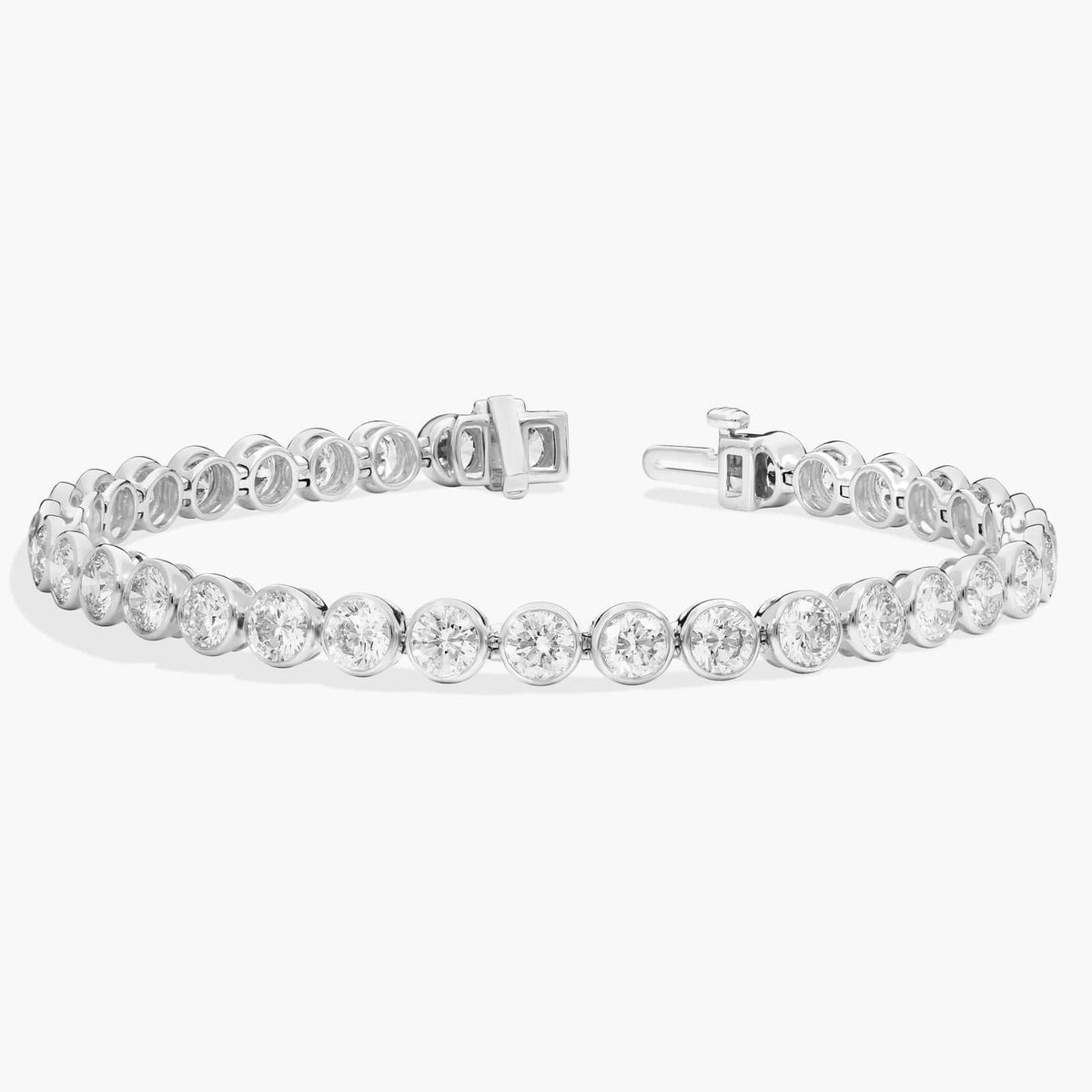 10.00 CTW Bezel-Set Created Moissanite Tennis Bracelet