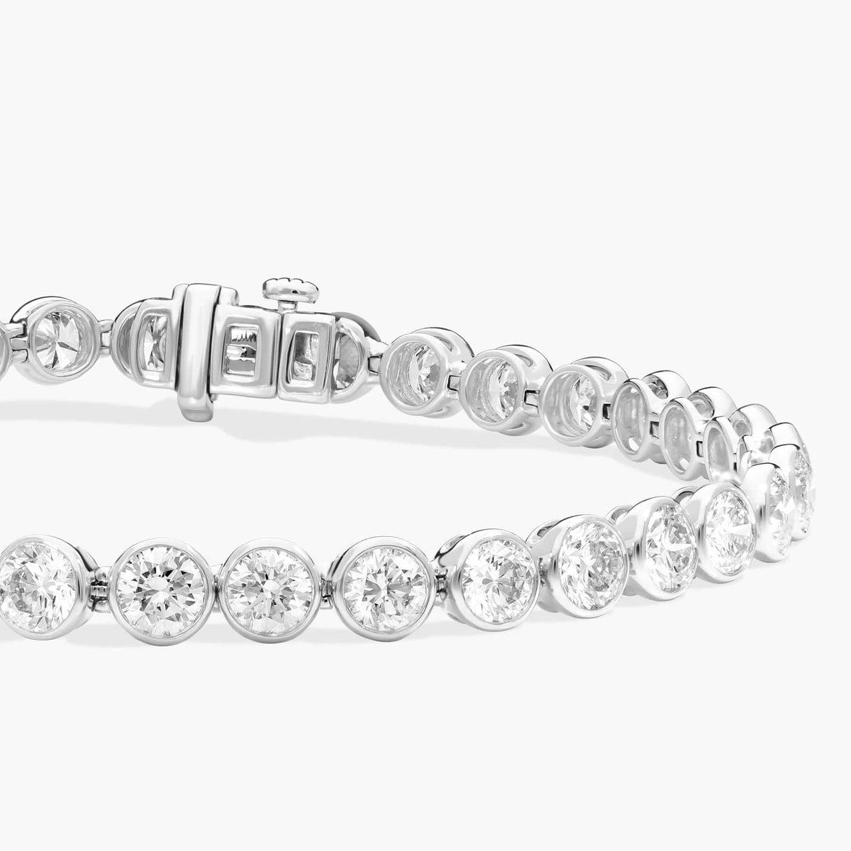 10.00 CTW Bezel-Set Created Moissanite Tennis Bracelet