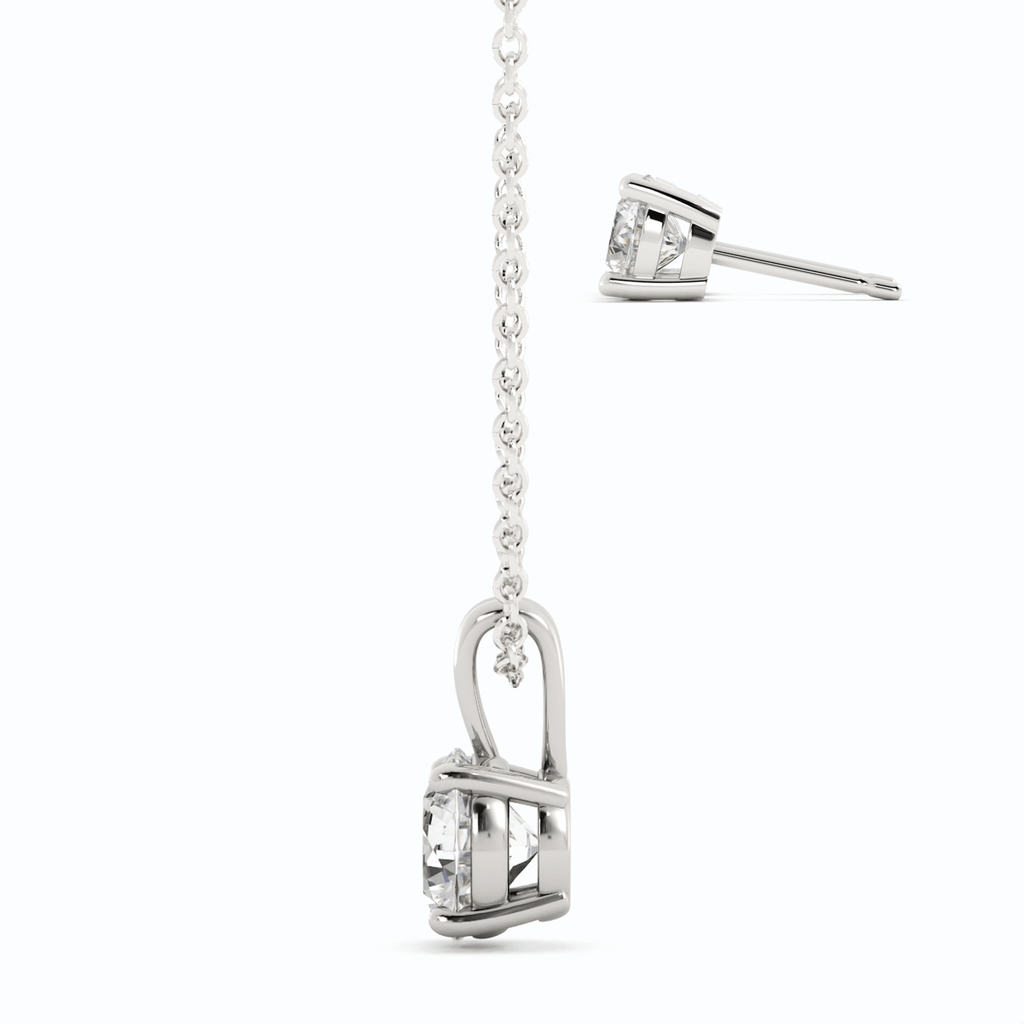 3.00 CTW Created Moissanite Stud Earrings & Pendant Necklace Set