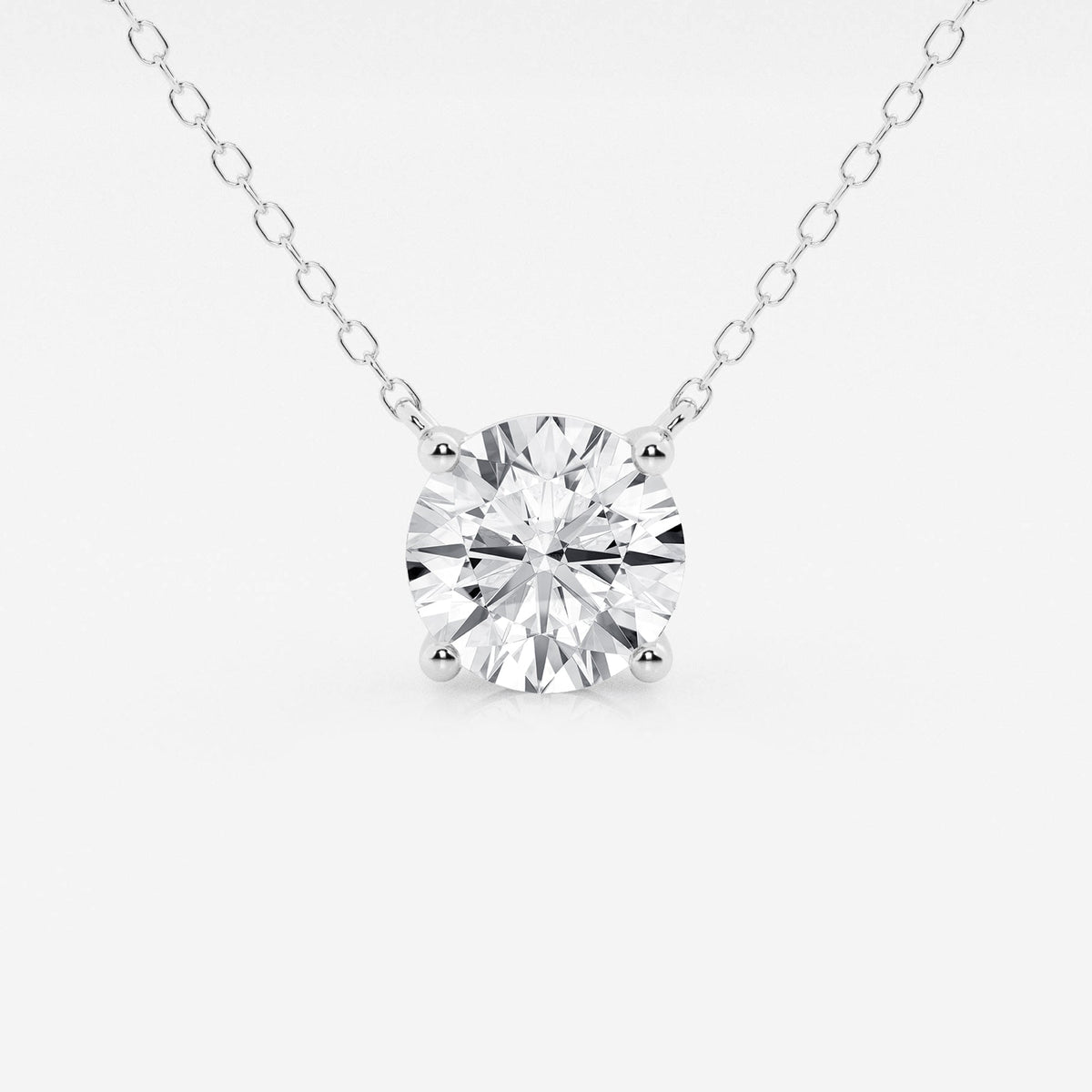 3.00 CTW Round Lab-Grown Diamond Floating Solitaire Pendant Necklace