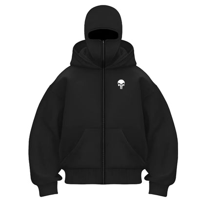 Men's Balaclava Hoodie – Half-Zip Double Hood