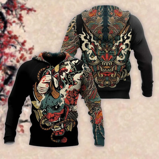 Men's Samurai Graphic Hoodie – 3D Print