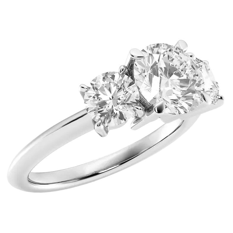 2.00 CTW Lab-Grown Diamond Three-Stone Engagement Ring