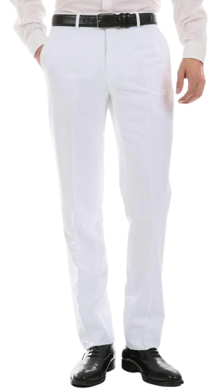 Men's Halo White Slim-Fit Dress Pants – Ferrecci