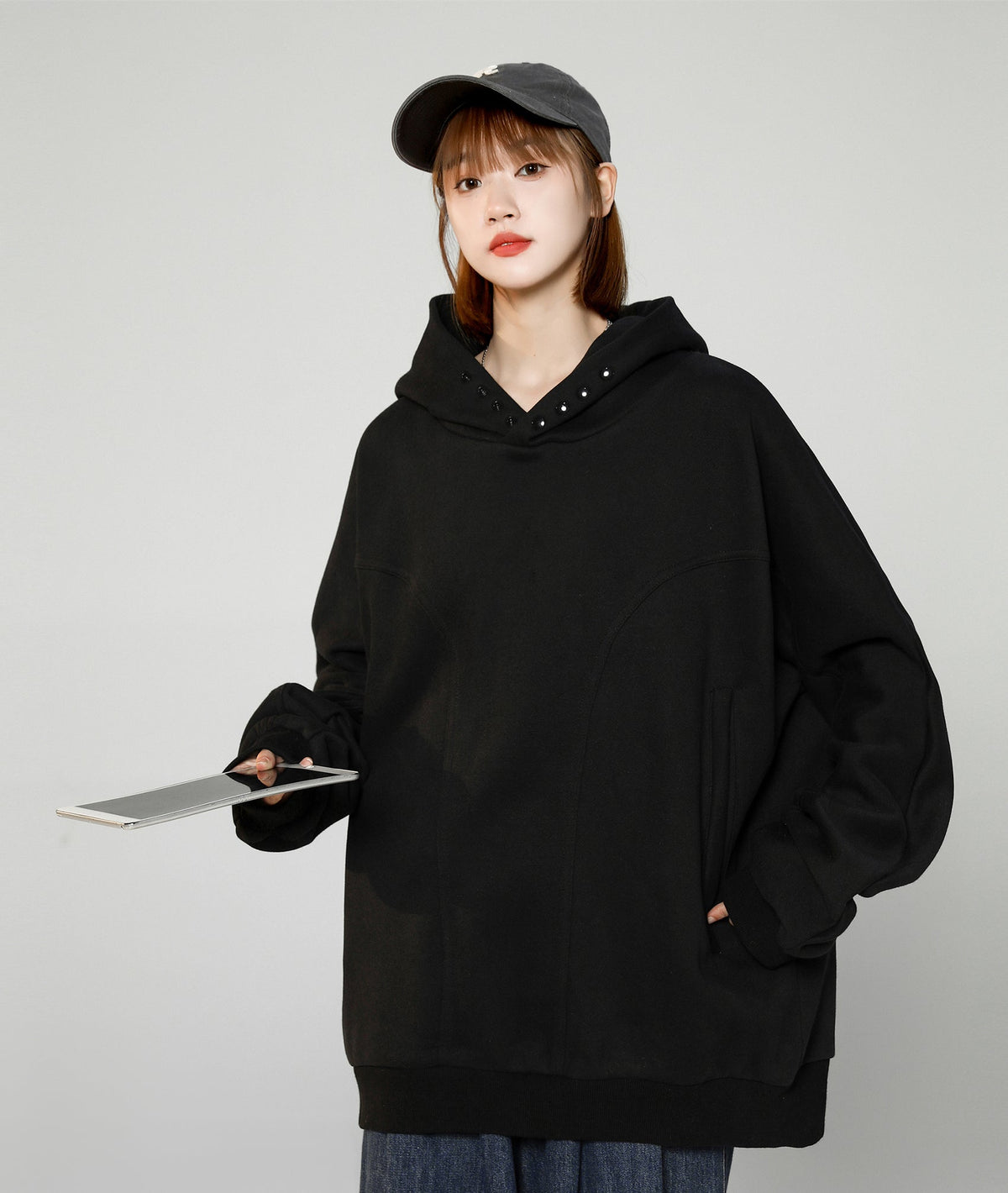 Women's Hidden-Hood Casual Hoodie