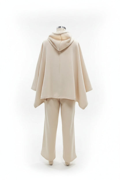 Women's Cape-Sleeve Hoodie & Wide-Leg Pants Set
