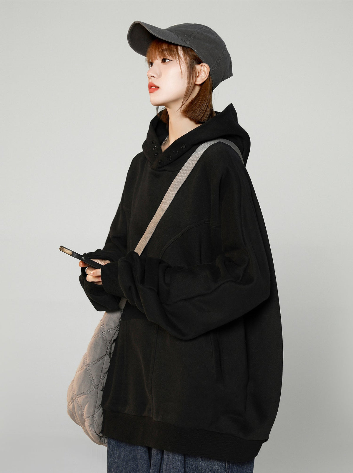 Women's Hidden-Hood Casual Hoodie