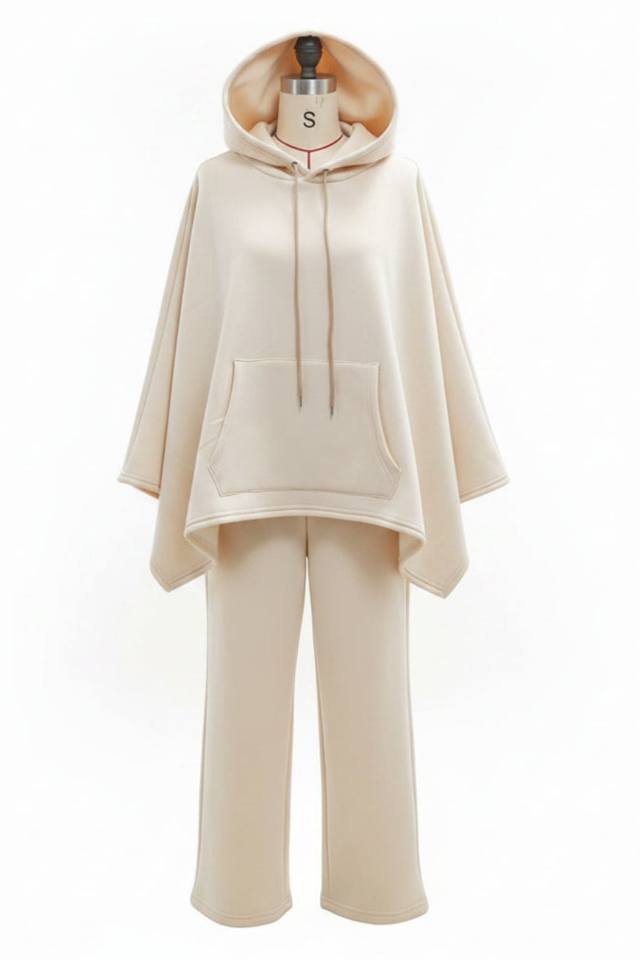 Women's Cape-Sleeve Hoodie & Wide-Leg Pants Set