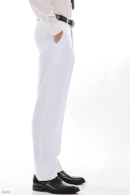 Men's Halo White Slim-Fit Dress Pants – Ferrecci