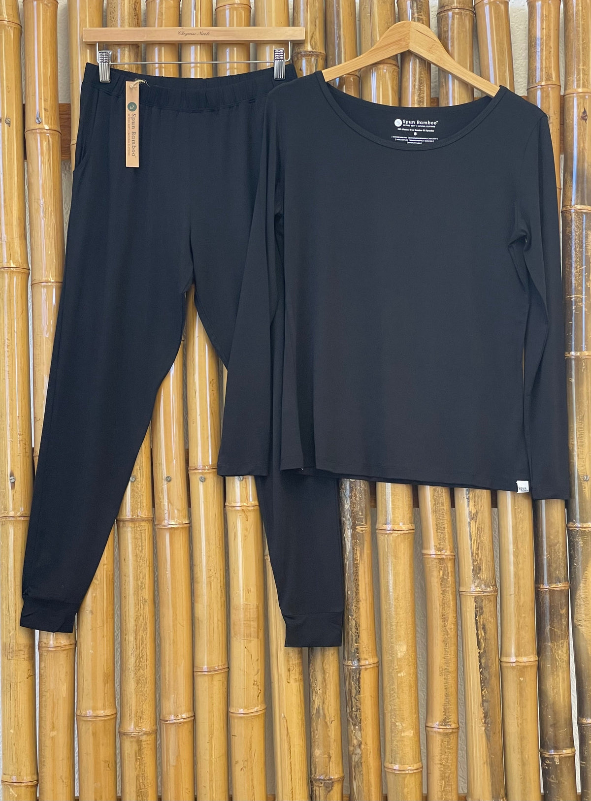 Women's Bamboo Lounge Set – Long-Sleeve Tee & Joggers