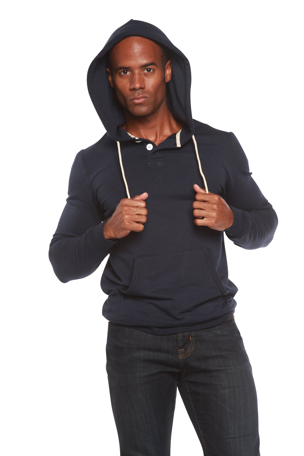 Men's Henley Bamboo Fleece Hoodie